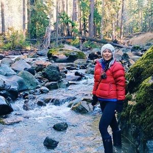 Northface red puffer jacket